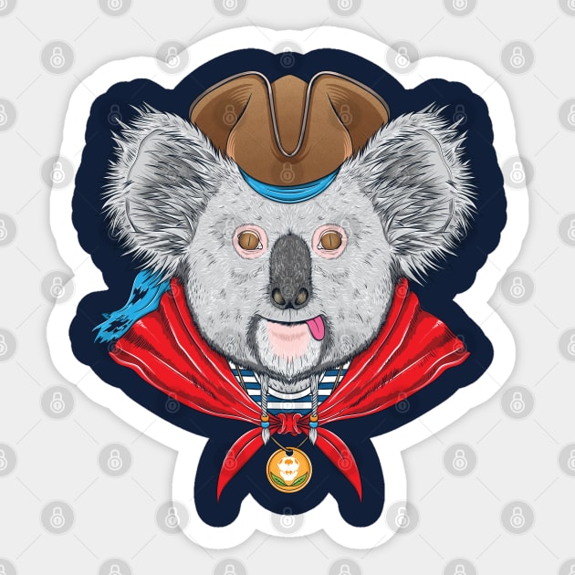 Captain Koala Sticker by ginanperdana